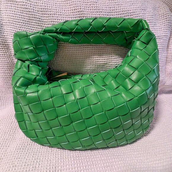 Mini Jodie Handbag Bag Knotted Woven Parakeet Green New - Picture 1 of 7